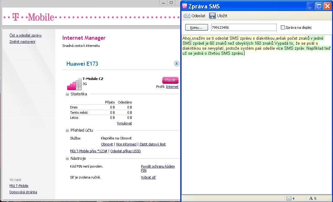 T-mobile Internet Manager pro USB modemy