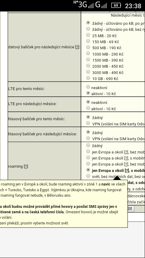 Screenshot z mobilního telefonu Lenovo