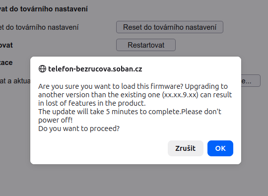 Hlášení při nahrávání jiné verze
