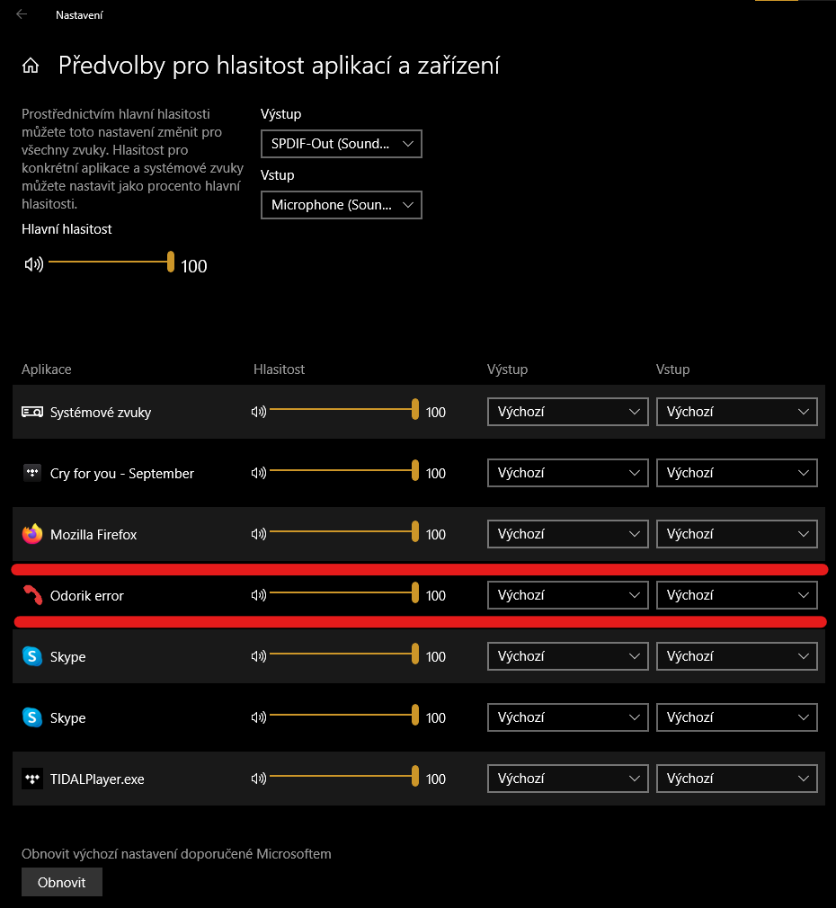 Odorik - error - Nastavení Win10 - Zvuk.png